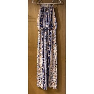 Japna Maxi Dress Size Medium Halter‎ Neck Artsy Bohemian Floral Hippie NWOT